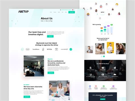 About Us Page For ABETUP by Akash Ahamed on Dribbble