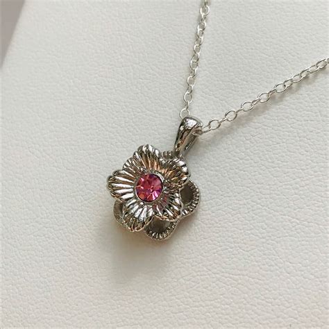 SOPHIA FIORI Flower Pendant Pink Stone Flower Pendant 18 - Etsy