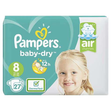 Buy Pampers Size 8 Baby Dry Pack of 27 Online at desertcartUAE