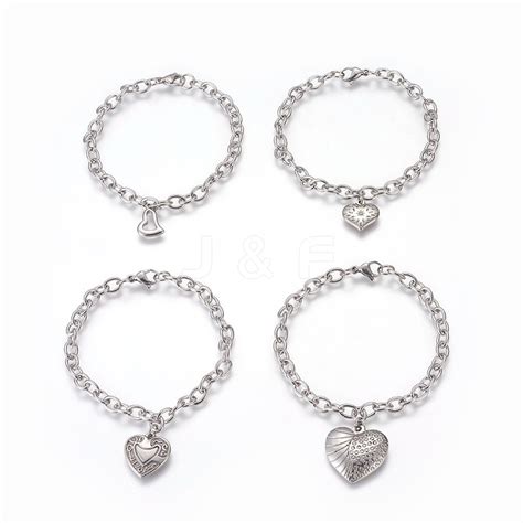 Wholesale Tarnish Resistant 304 Stainless Steel Charm Bracelets ...