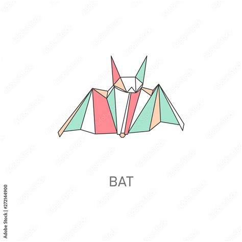 Origami craft of bat created in asian folded paper art cartoon vector ...