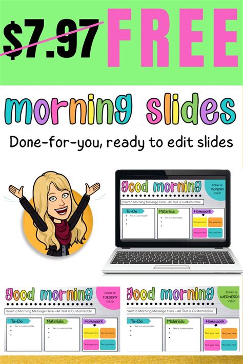 Free Editable Morning Slides For Teachers and Classrooms! in 2021 | Teacher technology, English ...