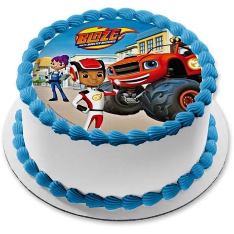 BLAZE AND the MonSTER MACHINES edible frosting cake toppers 8in Round - Walmart.com