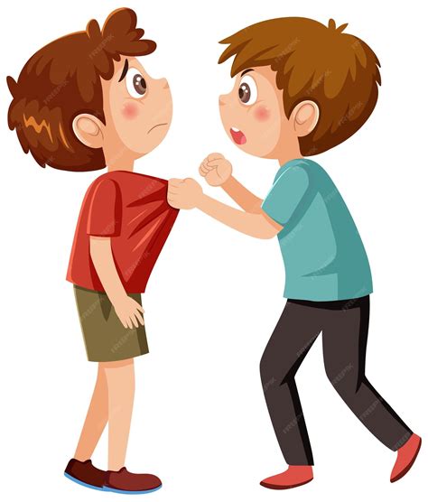 Premium Vector | Two kids arguing on white background