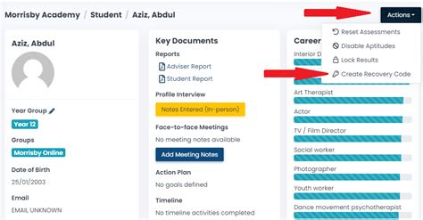 A student has forgotten their login/password : Morrisby