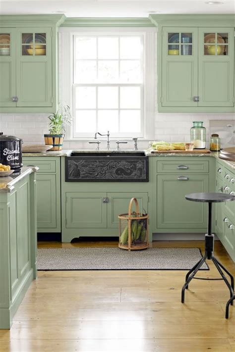 Beautiful and Cozy Green Kitchen Ideas 21 – Topdesigns.info | Green kitchen designs, Beautiful ...