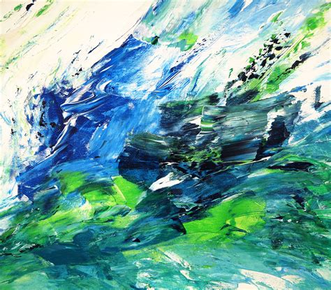 Green And Blue artwork - large abstract painting art for sale