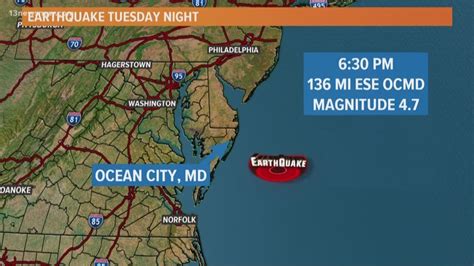 USGS reports 4.7 magnitude earthquake off Maryland coast | 13newsnow.com