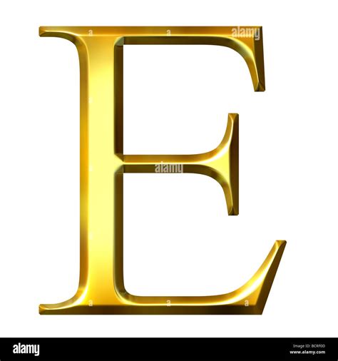 3d golden Greek letter epsilon Stock Photo - Alamy