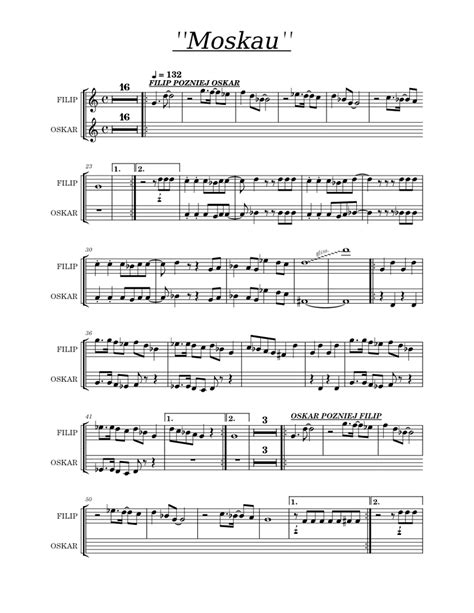 ''Moskau'' Sheet music for Trumpet in b-flat (Brass Duet) | Musescore.com