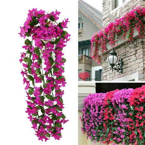 Artificial Violet Hanging Flowers Vines Plants Home Garden Indoor Outdoor Decor - Walmart.com ...