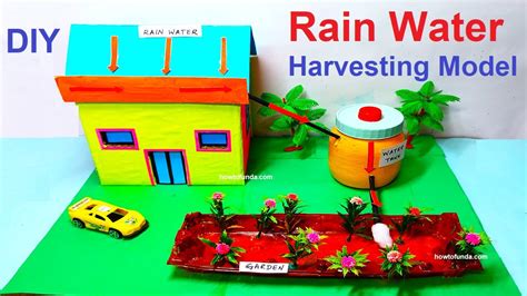 rainwater harvesting model 3d making using cardboard / waste material - science project ...