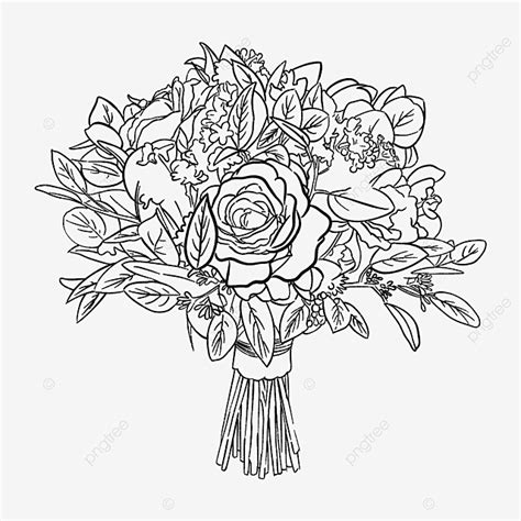 Flower Bouquet Clipart Black And White | Best Flower Site