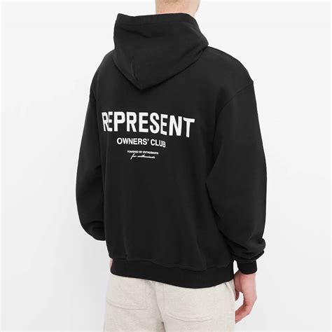 Represent Owners Club Popover Hoodie - Black | The Sole Supplier