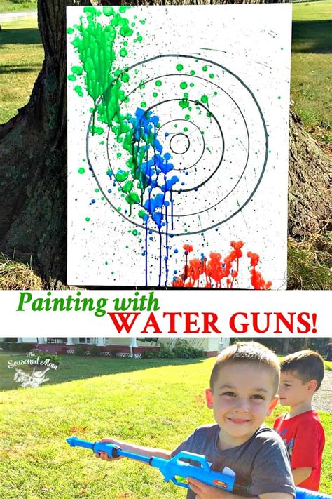 Painting with Water Guns: Target Practice! - The Seasoned Mom