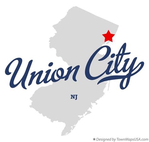 Map of Union City, NJ, New Jersey