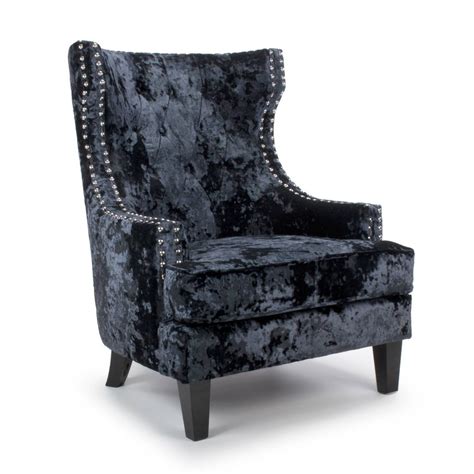 Black brushed velvet armchair - Homegenies