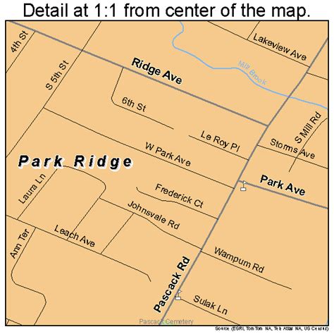 Park Ridge New Jersey Street Map 3456130