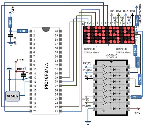 3.5 Digit 5×7 Dot Matrix LED Display Schematic