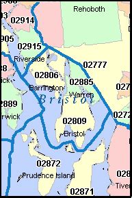 BARRINGTON Rhode Island, RI ZIP Code Map Downloads