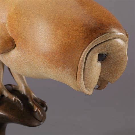 Barn Owl Bronze Sculpture by Nick Bibby