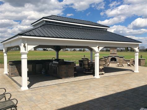 16' x 28' Vinyl Pavilion - Double Roof - Gazebo Joe's