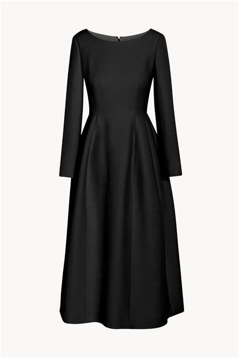 Lilibet Dress Black in Wool and Silk – The Row