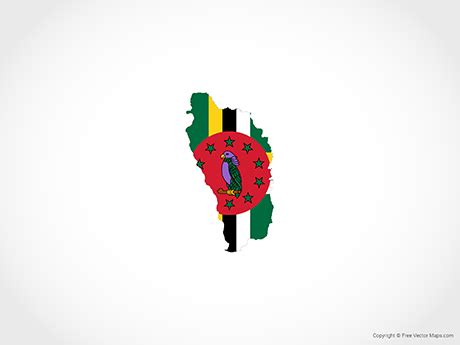 Printable Vector Map of Dominica - Flag | Free Vector Maps