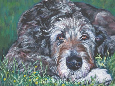 IRISH WOLFHOUND DOG Art Canvas Print of Lashepard Painting | Etsy