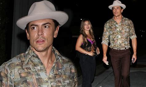 Vanderpump Rules star Tom Sandoval and singer-songwriter Tii are seen leaving The Fleur Room in ...