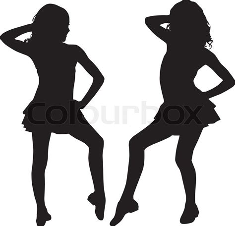 Dancing silhouette children | Stock Vector | Colourbox