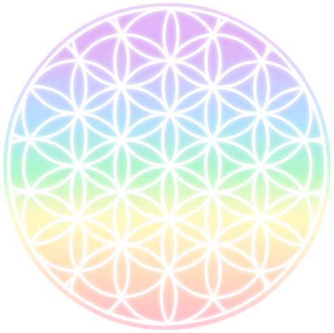 Rainbow Flower of Life Symbol - Free Clip Art