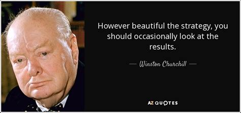 Winston Churchill quote: However beautiful the strategy, you should ...