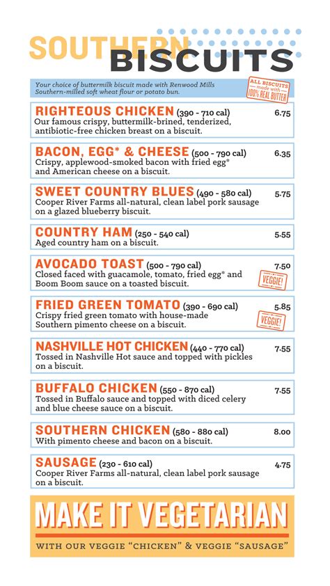 Menu - Richmond (Short Pump) - Rise Southern Biscuits & Righteous Chicken