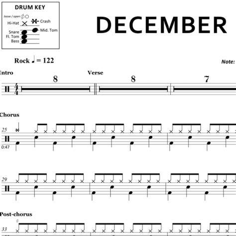 December - Collective Soul - Drum Sheet Music | OnlineDrummer.com