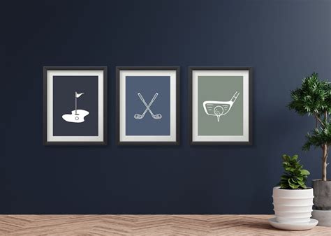 Golf Wall Art, Golf Art Print, Golf Art, Gift for Dad, Set of 3 Prints ...