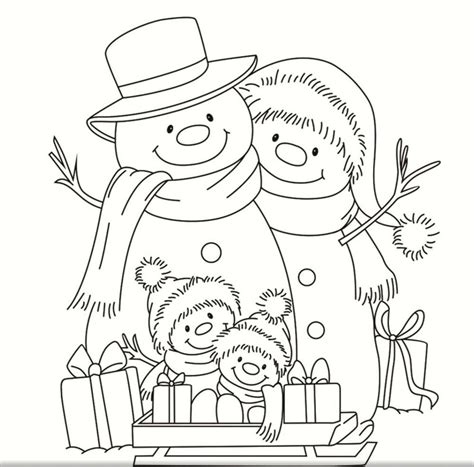 ️Coloring Pages Snowman Family Free Download| Gambr.co