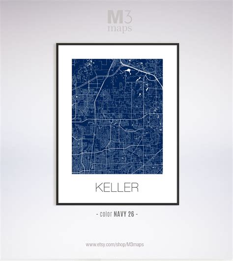 Keller Texas Keller TX Map Keller Map Keller Print Keller | Etsy