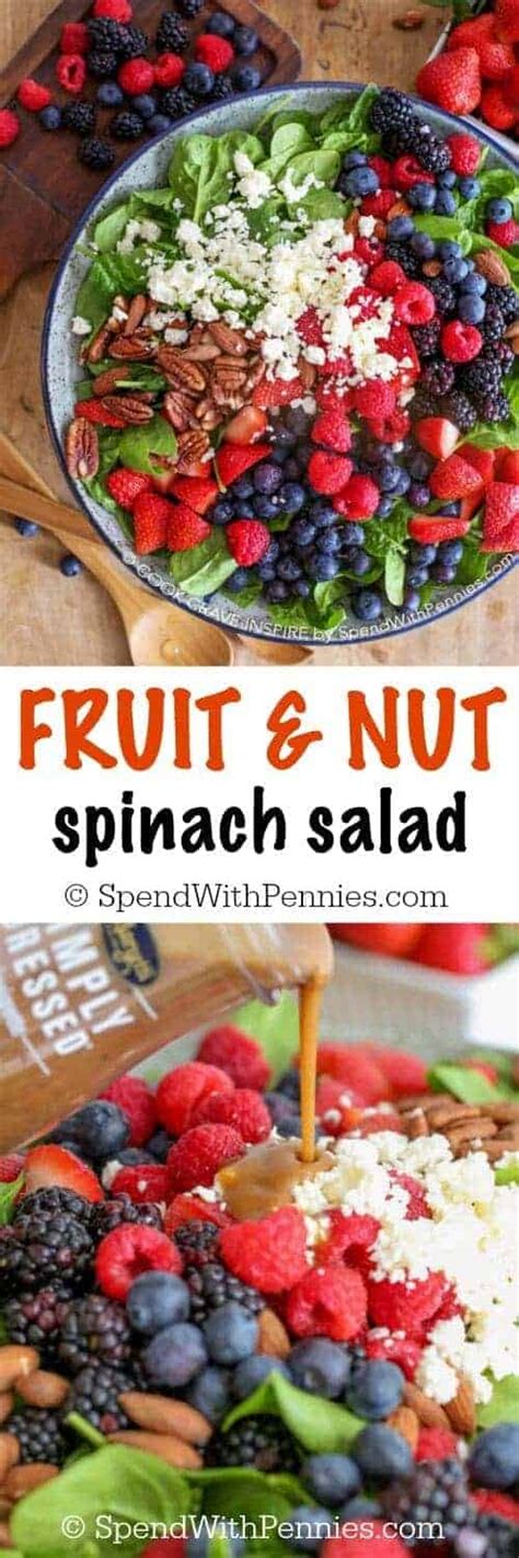 Fruit & Nut Spinach Salad Recipe - Spend With Pennies