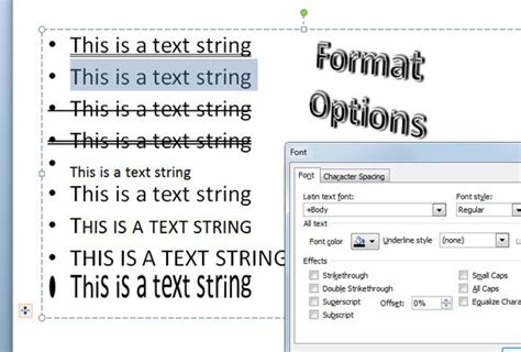 Changing the Font Format Options in PowerPoint