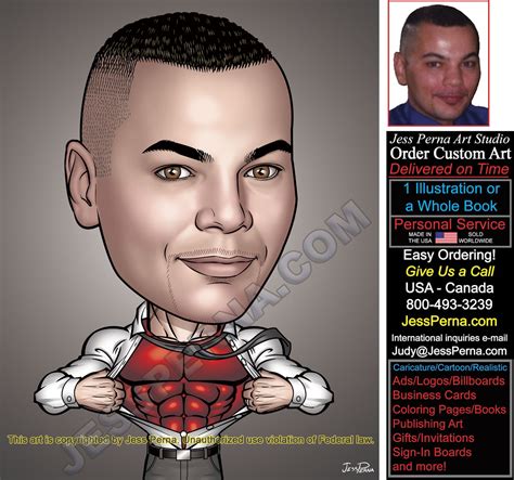 How to Order Ad Cartoons and Caricatures: Real Estate Superhero Business Card Ads