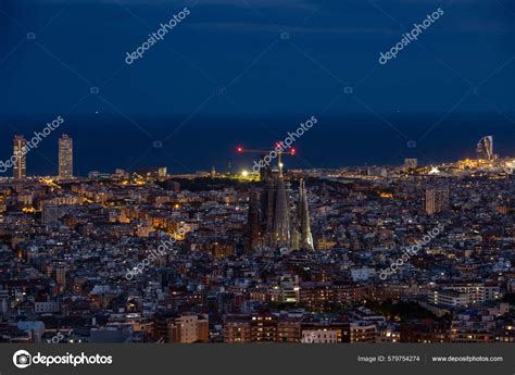 Spectacular City Night View Barcelona Spain – Stock Editorial Photo ...