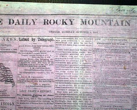 Rare, early Colorado newspaper on pink "necessity" paper ...