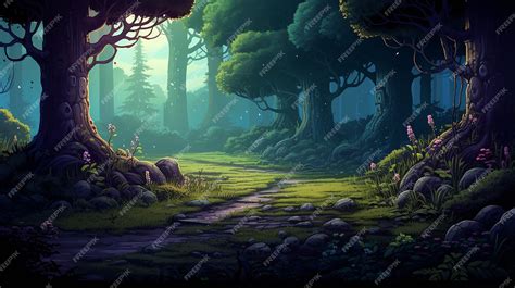 Premium AI Image | pixel art game background in forest