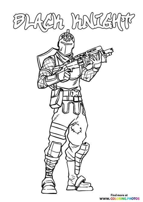 Tiny Black Knight - Fortnite - Coloring Pages for kids