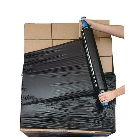 500mm x 250m x 23micron Black Pallet Stretch Wrap - 6 Rolls | Applewade