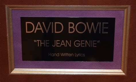 David Bowie - Jean Genie, rock star gallery, signed sheet musicROCK ...