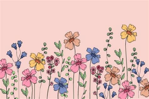 Free Vector | Hand drawn spring background | Spring desktop wallpaper, Desktop wallpaper art ...