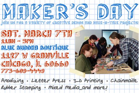 Maker’s Day: Celebrate National Crafts Month on March 7: Artist Demonstrations and Make ‘n’ Take ...