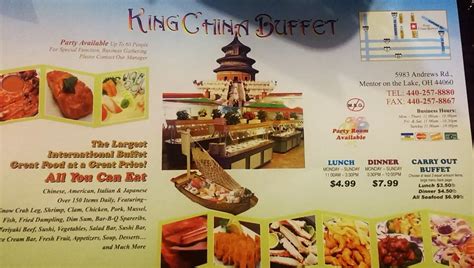 King China Buffet Menu, Menu for King China Buffet, Mentor, Cleveland ...